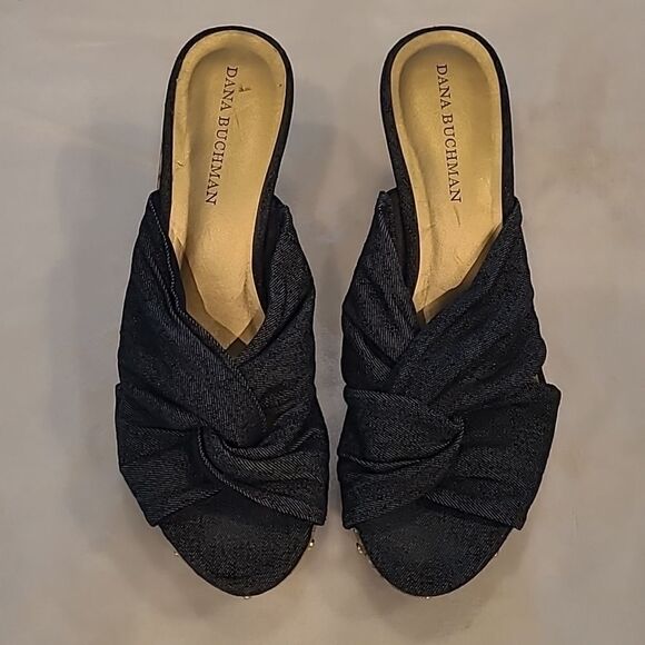 DANA BUCHMAN denim and cork sandles - Picture 1 of 10